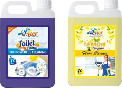 tiercart Combo of TOILET CLEANER AND FLOOR CLEANER LEMON(2 x 1 L)