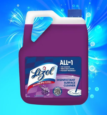 Lizol Disinfectant Surface & Floor Cleaner Liquid| Suitable for All Floor-lavendera lavender(5 L)