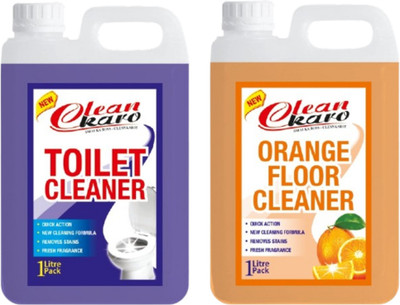 Tiersolution Combo of 2 Toilet Cleaner+Floor Cleaner Orange lemon(2 x 1 L)