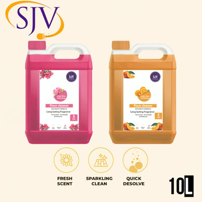 SJV ENTERPRISE Disinfectant Surface Cleaner Rose & Orange(2 x 5 L)