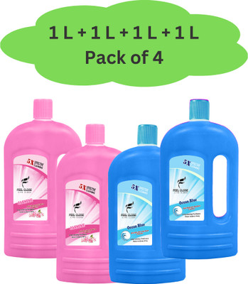 Feel Close Live Close Floor Cleaner Combo of 4 Bottles, Disinfectant Floor Cleaner 2 Jasmine, 2 Blue Ocean(4 x 1 L)