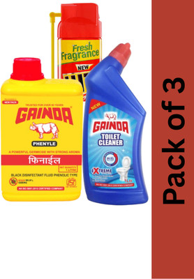 GAINDA Disinfectant Surface and Toilet Cleaner (1+1) + Red HIT 200ml Original(3 x 666.67 ml)