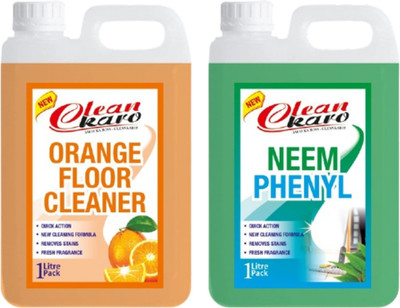 Tiersolution Combo of 2 Floor Cleaner Orange+Neem Phenyl lemon(2 x 1 L)