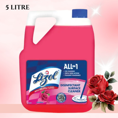 Lizol Disinfectant Surface & Floor Cleaner Liquid,Suitable for All Floor Cleaner Mopsy Floral15(5 L)