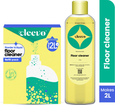 cleevo Floor Cleaner Liquid | Bottle Pack | Natural & Non Toxic Bathroom Tile Lemon(2 x 1 L)
