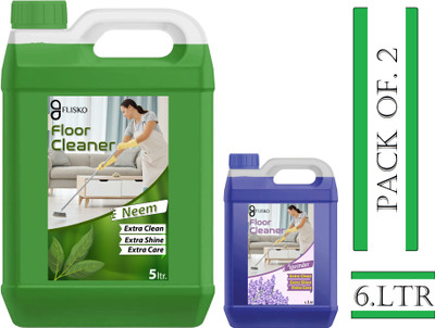 FLISKO Floor Cleaner Cleand All Germe&Gives Long-Lasting Freshness(5L Neem&1L Lavender) MULTI FRAGRANCE(2 x 3 L)