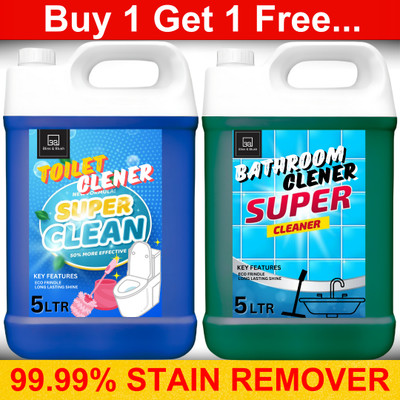 BLISS & BLUSH Toilet Cleaner Anti Germs Liquid 5L & New Thicker Bathroom Floor Cleaner 5L... Neem(2 x 5 L)