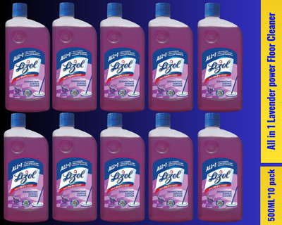 Lizol Disinfectant Surface & Floor Cleaner Liquid,500ml lavender056 lavender(10 x 0.5 L)