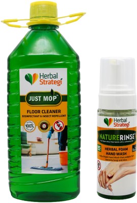 HERBAL STRATEGI Floor Cleaner & Disinfectant with Foam Handwash lemongrass Organic Lemongrass(2 x 1.07 L)