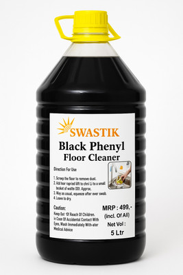 SWASTIK 5 Litre Black Phenyl Can | Concentrated Disinfectant Cleaner | Germ Protection Herbal & Fresh(5 L)