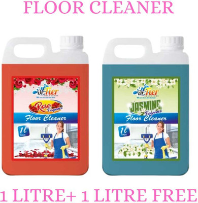 Tierenterprise Super combo of Floor cleaner rose and jasmine 2 liter rose(2 x 1 L)