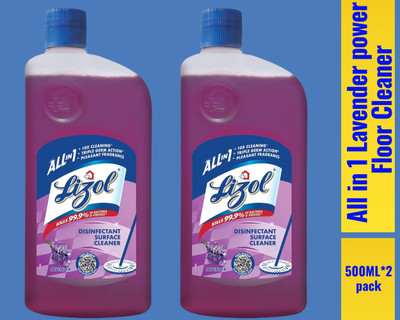 Lizol Disinfectant Surface & Floor Cleaner Liquid, 500ML lavender01 lavender(2 x 0.5 L)