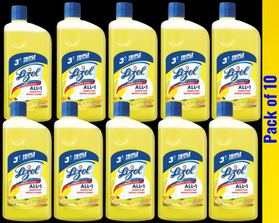 Lizol Disinfectant Surface & Floor Cleaner Liquid,Citrus084 Lemon(10 x 1 L)