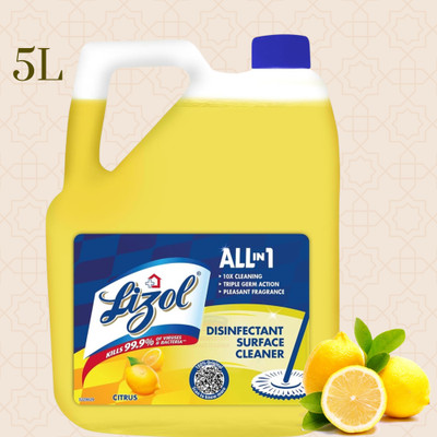 Lizol Disinfectant Surface & Floor Cleaner Liquid Lemon06 -5L Citrus06(5 L)