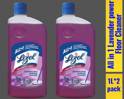 Lizol Disinfectant Surface & Floor Cleaner Liquid, lavender071 lavender(2 x 1 L)