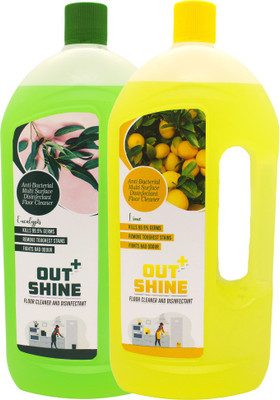 Outshine+ Premium Disinfectant Floor Cleaner - LIME & EUCALYPTUS - Pack of 2 - 1L Each(2 x 1 L)