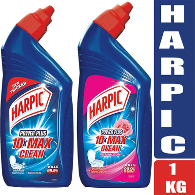 Harpic Power Plus Original And Rose Liquid Toilet Cleaner@500+R500(1kg) Rose(2 x 0.5 L)