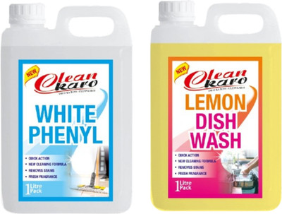 Tiersolution Combo of 2 White Phenyl+Dishwash Lemon lemon(2 x 1 L)