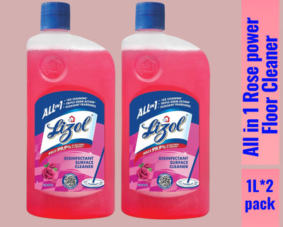Lizol Disinfectant Surface & Floor Cleaner Liquid,Rose0148 Rose(2 x 1 L)