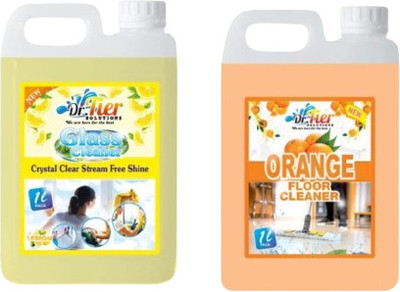 tiercart Combo of GLASS CLEANER AND FLOOR CLEANER ORANGE(2 x 1 L)