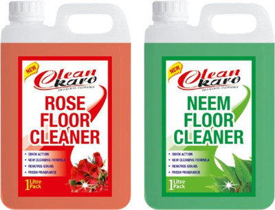 Tiersolution Combo of 2 Floor Cleaner Rose+Neem lemon(2 x 1 L)