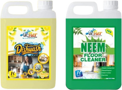 Tiersolution SUPER COMBO OF DISHWASH LEMON AND FLOOR CLEANER NEEM(2 x 1 L)