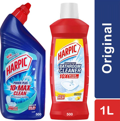 Harpic 10xClean Harpc Refreshing Marine 500+ Red-F500 Marine(2 x 500 ml)