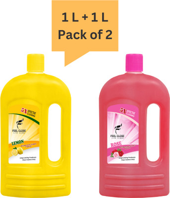 Feel Close Live Close Floor Cleaner Combo of 2 Bottles, Disinfectant Floor Cleaner Rose, Lemon(2 x 1 L)
