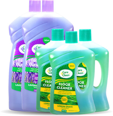CareClean Floor Cleaner Multi-Surface Disinfectant for Home & Office Lavender Fresh 1L x 2 + Lemon Grass 500ml x 3(3500 ml)