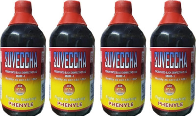 SUVECCHA BLACK DISINFECTANT PHENYLE 1800ML (PACK OF 4) STRONG(4 x 450 ml)