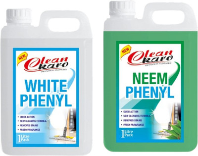 Tiersolution Combo of 2 White Phenyl+Neem Phenyl lemon(2 x 1 L)