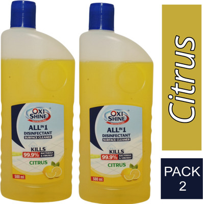 Oxi Shine Disinfectant Surface Cleaner Citrus 500 ml Pack of 2 Lemon(2 x 0.5 L)