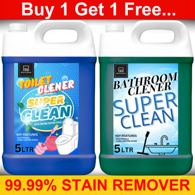 BLISS & BLUSH Toilet Cleaner & Bathroom Cleaner 10L Tough Lime Scale Stain Descaler Remover Lavender Liquid Toilet Cleaner(2 x 5000 ml)