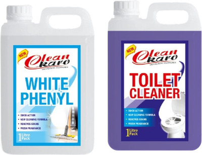 Tiersolution Combo of 2 White Phenyl+Toilet Cleaner lemon(2 x 1 L)