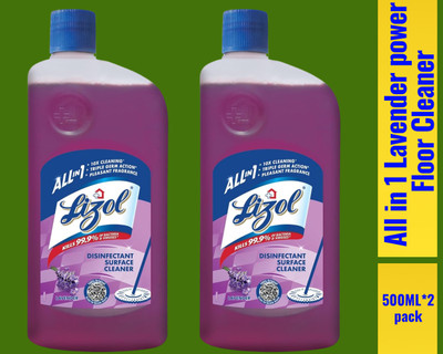 Lizol Disinfectant Surface & Floor Cleaner Liquid,500ML lavender08 lavender(2 x 0.5 L)