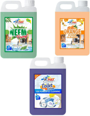 Tier enterprises Combo of 3 Neem Phenyl, Floor Cleaner Orange, Toilet Cleaner lemon(3 x 1 L)