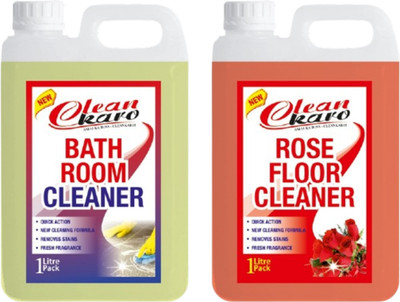 Tiersolution Combo of 2 Bathroom Cleaner+Floor Cleaner Rose lemon(2 x 1 L)