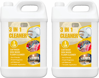 FLISKO 3 In 1 Liquid | Chlorine-free Disinfectant Liquid | Eco-friendly.... | Lemon(2 x 5000 ml)