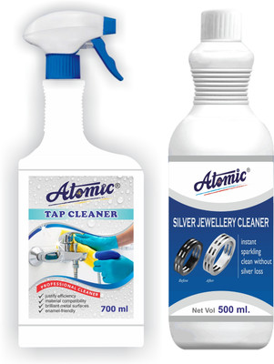 ATOMIC Tap Cleaner Spray 700 ml & Silver Cleaner 500 ml Citrus(2 x 600 ml)