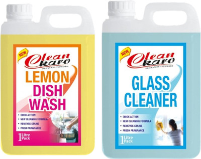 Tiersolution Combo of 2 Dishwash Lemon+Glass Cleaner Sky lemon(2 x 1 L)