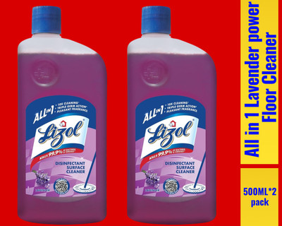 Lizol Disinfectant Surface & Floor Cleaner Liquid, 500ml lavender092 lavender(2 x 0.5 L)