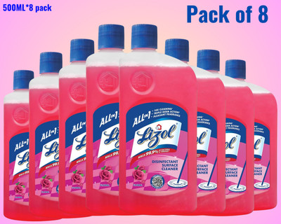 Lizol Disinfectant Surface & Floor Cleaner Liquid,500ml Rose069 Rose(8 x 0.5 L)