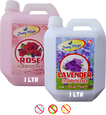 Dusty Might Floor Cleaner, Disinfectant Surface Cleaner(1L, Pack of 2) Rose and Lavender(2 x 1 L)