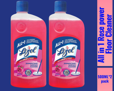 Lizol Disinfectant Surface & Floor Cleaner Liquid,500ML Rose8 Rose(2 x 0.5 L)