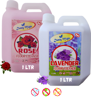 Dusty Might Disinfectant Phenyl Liquid Combo For Homes Offices Commercial Use Rose And Lavender(2 x 1 L)