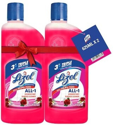 Lizol Disinfectant Surface & Floor Cleaner Liquid, Orignal(2 x 625 ml)