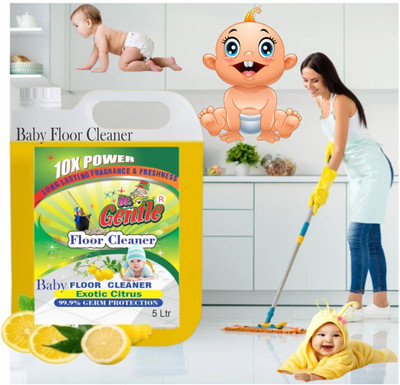 DOCTORGENTLE Floor Cleaner Non-Toxic Baby Safe & Pet Friendly Lime & Lemongrass(Yellow) Lemon(5000 ml)