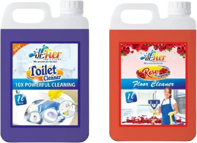 tiercart Combo of TOILET CLEANER AND FLOOR CLEANER ROSE(2 x 1 L)