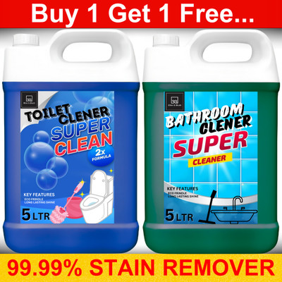 BLISS & BLUSH Biodegradable & Eco-friendly Toilet Cleaner 5L & Bathroom Cleaner 5L././. LAVENDER(2 x 5 L)