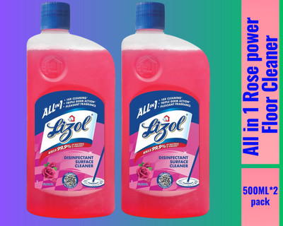 Lizol Disinfectant Surface & Floor Cleaner Liquid,500ml Rose043 Rose(2 x 0.5 L)